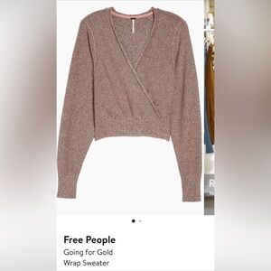 Free People Going for gold wrap style short sweater